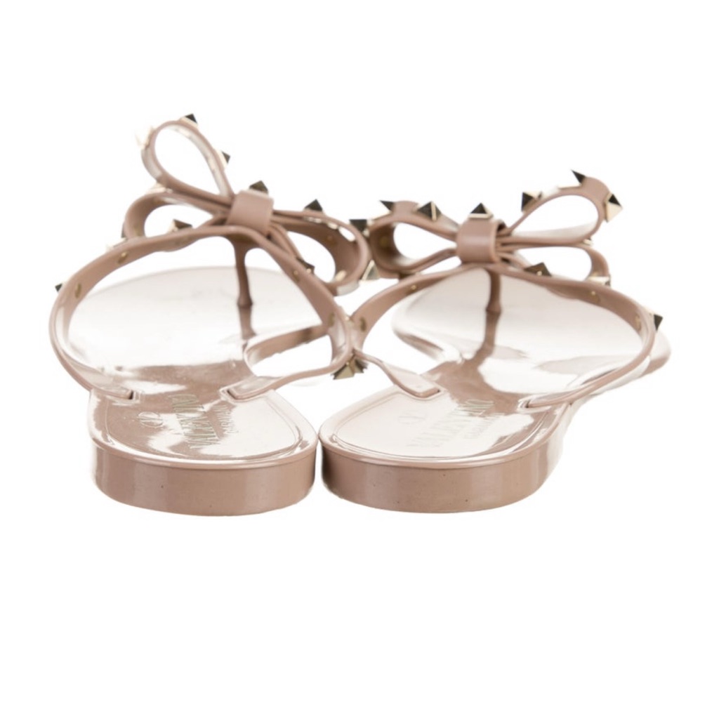 Women's Bow Studded Sandals - Nude